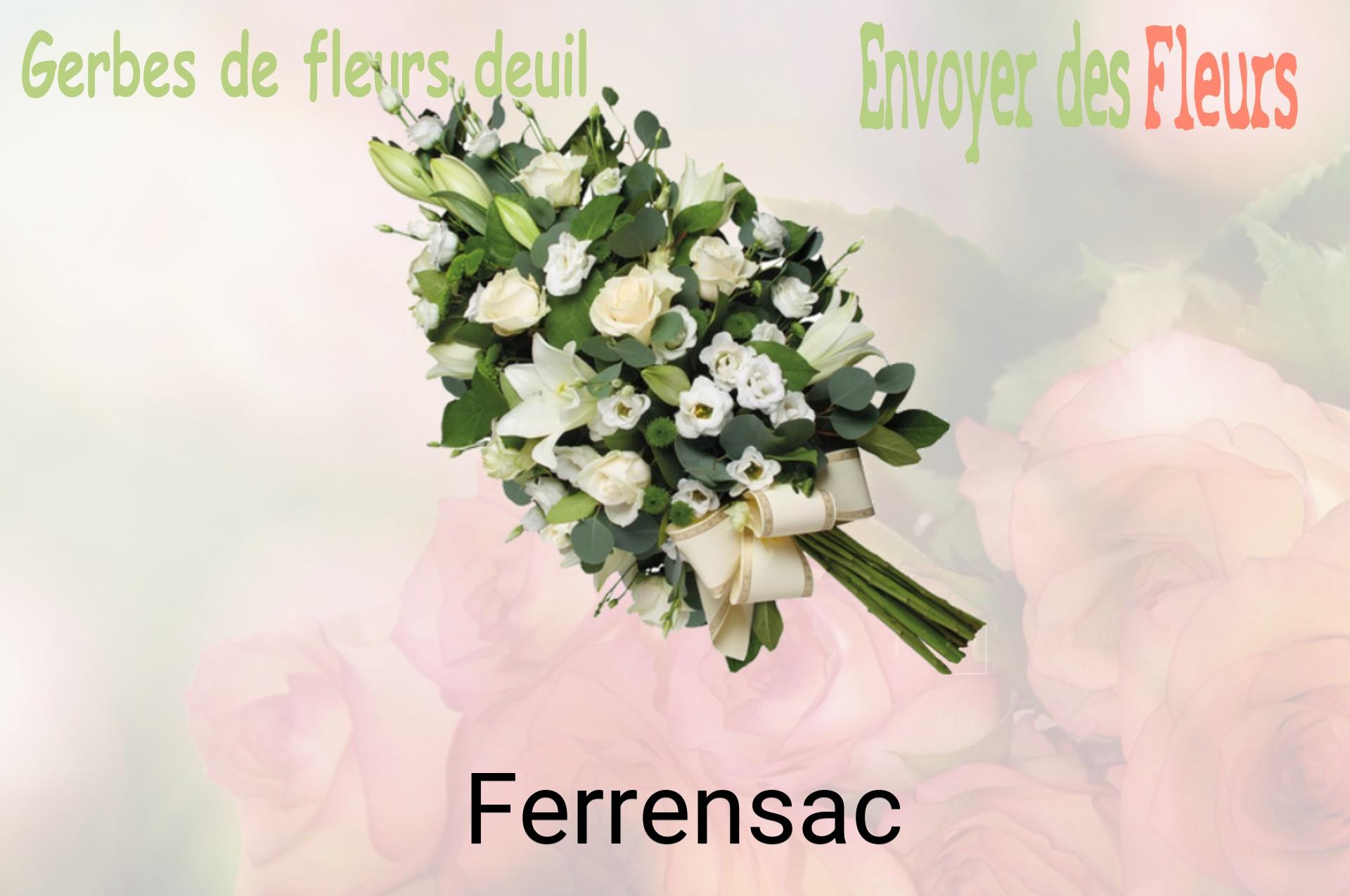 Gerbe de fleurs de deuil livrée à Ferrensac